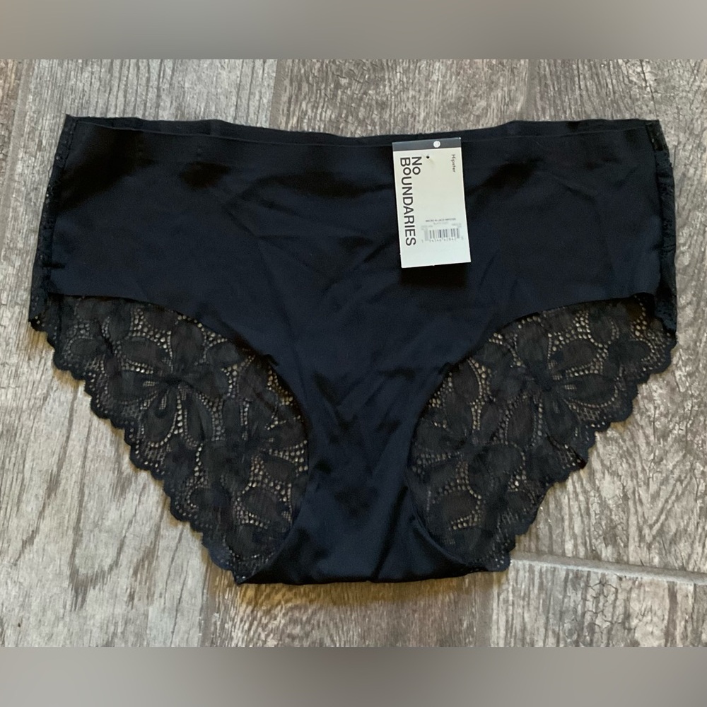 New Nobo, No Boundaries microfiber and lace hipster panties You pick size Black